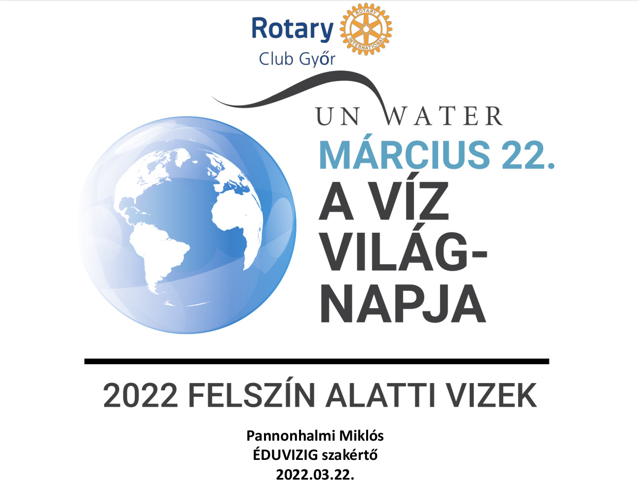 Rotary Club A víz világnapjáról